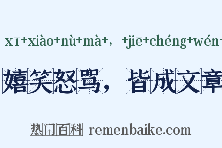 嬉笑怒骂，皆成文章是什么意思的图片